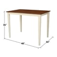 thumbnail image 4 of 36 in. Solid Wood Dining Table in Antiqued Almond and Espresso, 4 of 6