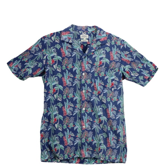 Hartford Alternative Classics Men's Blue Slam 02 Jungle Floral Casual Button-Down Shirt - S