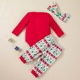 thumbnail image 4 of WIBACKER 3-24M Christmas Newborn Infant Baby Girls Outfits Cotton Romper Bodysuit Pants Headband Set Toddler Fall Winter Clothes, 4 of 9