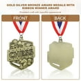 thumbnail image 4 of Uxcell Tournament Award Medals with Ribbons, Winner Medals Prizes for Competitions Sports Party, Gold Gold, 4 of 7