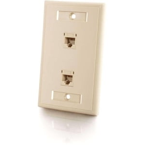 - 2PORT CAT5E WALLPLATE RJ45 IVORY