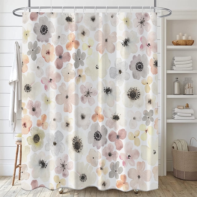 Cortina de Ducha Inteprter Beige Impermeable de Poliéster 180 cm x 180 cm