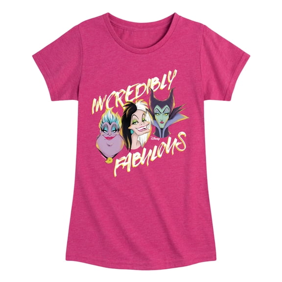 Disney Villains - Incredibly Fabulous - Toddler & Youth Girls Short Sleeve Graphic T-Shirt