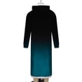 thumbnail image 4 of RYDCOT Mens Gradient Flannel Hooded Plush Pullover Robe: Fluffy Long Spa Bathrobe Fleece Warm Shower Bath Robes with Pocket House Coat for Winter Gifts Sky Blue, 4 of 4