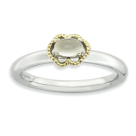 Moonstone Stackable Ring 925 Sterling Silver 14kt Moonstone Band Ring Size 7.00 Stackable Gemstone Natural Stone Fine Jewelry Ideal Gifts For Women Gift Set From Heart ()