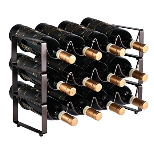 3 Tier Stackable Wine Rack Ho... Countertop Cabinet Wine Holder Storage Stand