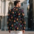 thumbnail image 4 of Uourmeti Guitar Music Pattern Suit Jacket, Regular Fit Men's Suit Single Button Polyester Men's Suits for Business, 4 of 9
