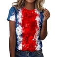thumbnail image 1 of Camisas de Mujer Casual Impreso Cuello Redondo Manga Corta Superior, Blusa de Moda para Uso Diario Y de Fiesta, 1 of 4