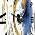 thumbnail image 3 of Designart "Abstract Circle Texture in Dark Blue & Gold V III" Modern Geometric Oversized Wall Clock, 3 of 6