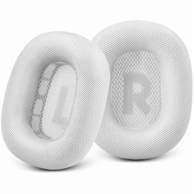 wonima02 Upgraded Ear Cushions Replacement Earpads for Apple AirPods Max Headphones, Protein Leather Ear Pads Cover with Memory Foam and Magnet for AirPods Max (Silver)