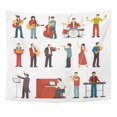 thumbnail image 1 of JSDART Colored Musicians Figures with Different Musical Instruments Conductor Guitarist Singer Drummer Wall Art Hanging Tapestry Home Decor for Living Room Bedroom Dorm 51x60 inch, 1 of 1