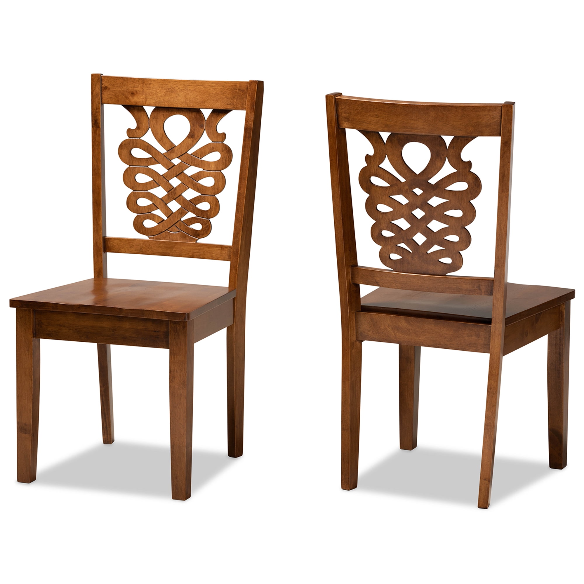 Baxton Studio Gervais Dining Chair, Set of 2, Walnut Brown