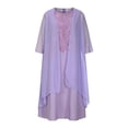 thumbnail image 4 of Vestido Casual de Encaje Con Cuello Redondo Y Mangas Para Mujer Conjunto de Dos Piezas de Gasa Sólida Odeerbi ODB-6, 4 of 9