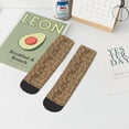 thumbnail image 7 of Rateoe Leopard Print Brown Pattern Quarter Crew Socks,Toe Seamed Ankle Socks,Cotton Cushioned Breathable Athletic Crew Sports Socks, 7 of 7
