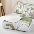 thumbnail image 4 of Erosebridal Kawaii Green Dinosaur Quilt King for Boys Girls, Jungle Tree Print King Coverlet Set, 3-Piece, 4 of 7