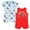 Red / blue, variant on Disney Winnie the Pooh Tigger Newborn Baby Boys 2 Pack Henley Rompers Newborn to Infant