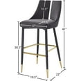 thumbnail image 4 of Meridian Furniture Sleek Gray Velvet Stool (Set of 2), 4 of 4