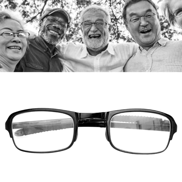 Gafas de presbicia de lectura negras ultrafinas, plegables, ligeras y portátiles unisex (2,5)