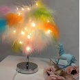 thumbnail image 2 of Lámpara de Mesa de Plumas de Avestruz CM-TOP multicolor 28 * 30 CM, 2 of 2