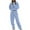 Blue, variant on Womens Fashion New Sports Sweat Set Sweatsuit Fleece 2 Piece Joggers Tracksuit Outfits Crop Sweatshirt Sweatpants Sets All-Day Comfort Attire