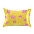thumbnail image 7 of Yayeee Pillowcase Queen Size Set of 2 Satin Wrinkle Resistant Pillow Case, Big Pink Stars Pattern, 7 of 7