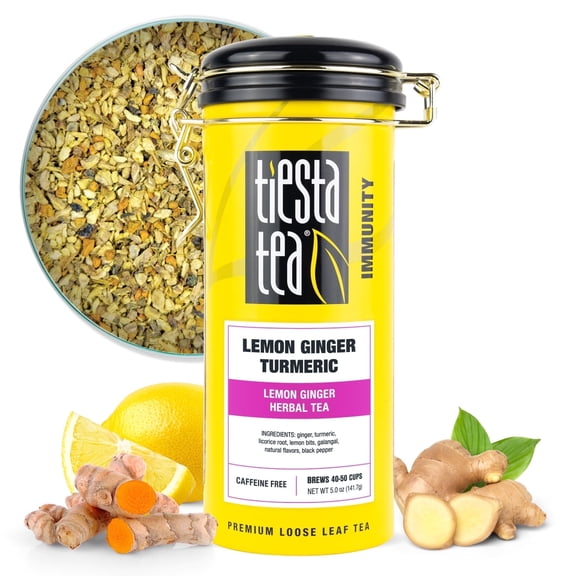 Tiesta Tea Immunity Lemon Ginger Tumeric Non-GMO Ginger Tea, Loose Leaf Tea, Lemon Ginger Herbal Tea, 5 oz