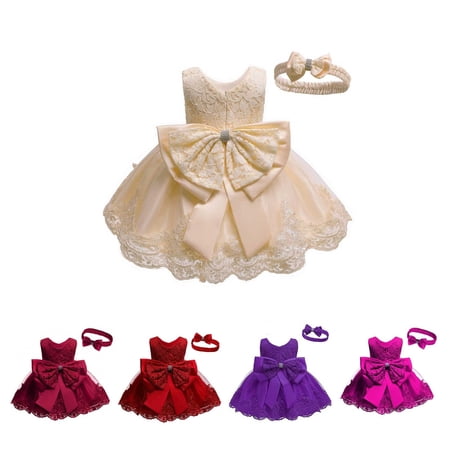 MNCEKFOD Flower Girl Dresses For Wedding Color Block Bow Toddler Gown Soft Mesh Layered Design For Baby Birthday Baptism Ceremony Ball Gowns Beige