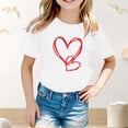 thumbnail image 1 of T-shirt Graphique de la Saint-Valentin pour Enfants, Chemise Imprimée Décontractée avec Slogan Amusant, Haut de Mode, 1 of 3