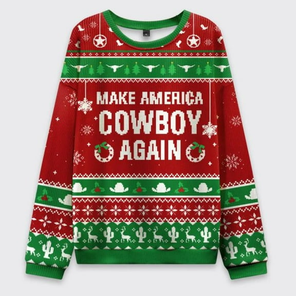 Make America Cowboy Again Ugly Christmas Sweater