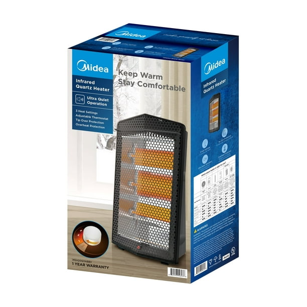 Midea 1500W Quartz Electric Space Heater, MSH20Q3ABBV, Black, New