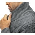 thumbnail image 6 of X RAY JEANS Mens Faux Shearling Shawl Collar Cable Knit Cardigan Sweater, Charcoal, 4XL, 6 of 6