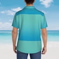 thumbnail image 4 of Zufioo Teal Turquoise Hawaiian Shirt for Men,Beach Shirts Tropical Vacation Shirts,Sleeve Casual Button Down Shirt with Pocket for Travel,Beach,Party,daily,Small, 4 of 7