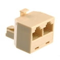 thumbnail image 1 of Miangastore RJ45 Câble Ethernet Réseau 8 Broches 1 Mâle vers 2 Femelles Rallonge Coupleur Connecteur (Beige), 1 of 4