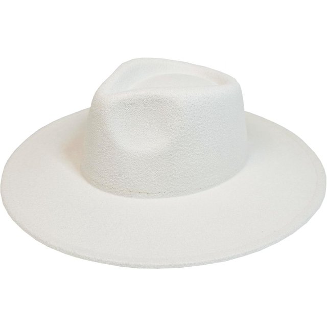 VERVE 8 Wide Brim Vegan Felt Rancher Hat - Women, Men, and Kids Fedora Style with Adjustable Inner Drawstring