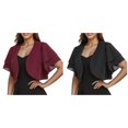thumbnail image 1 of (2-Pack) Rinsvye Women Solid Short Cardigan Plus Size Sleeve Cropped Bolero Open Fall Cardigan Front Chiffon Cardigan, 1 of 5
