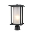 thumbnail image 6 of Bel Air Lighting Shaakar Black Outdoor Lamp Post Lantern Mount w/Frosted Glass, 6 of 6