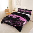 thumbnail image 3 of Castle Fairy Neon Sports Car Duvet Cover Set for Teens, Light Trail Race Bedding Full for Girls Bedroom, Pink Black,Black Reversible,3pcs,No Comforter, 3 of 6