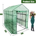 thumbnail image 2 of Walk-in Greenhouse for Outdoors, Green House Kit with Mesh Windows, UV-Resistant PE Cover, 3-Tier 8 Shelves for Seedling Flowers Growing, 2 of 6