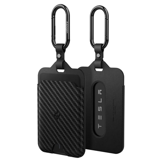 Funda Porta Tarjetas Spigen para Tarjetas Tesla Cuero Vegano 2 Unidades