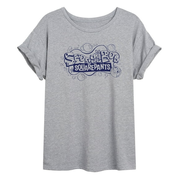 SpongeBob SquarePants - Plankton Bubble Logo - Juniors Ideal Flowy Muscle T-Shirt