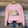 thumbnail image 5 of ClodeEU Women's Christmas Cat Print Sweatshirt ,Round Neck Print Long Sleeve Sweatshirt Top Pink 01,Womens Plus M, 5 of 5
