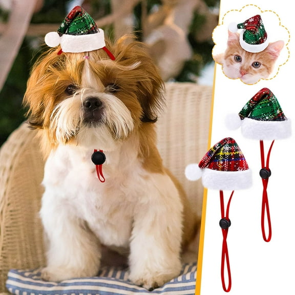 Kedshhgu Clearance Small Cat Santa Hat Christmas Hat Pet Hat for Small Cats Dogs Puppy Cosplay Xmas Costumes Party Home Decoration