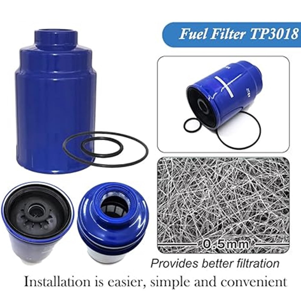 6.6L Duramax Diesel Fuel Filter Replacement for 2001-2016 Chevy Silverado 2500 HD 3500 HD Express GMC Sierra 2500HD 3500HD Savana | Replaces TP3018, TP3012, 19305685, 12664429, 12633243