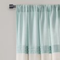 thumbnail image 2 of Farmhouse Faux Linen Colorblock Pleated Window Curtain Panels Blue/Off White 40x84 Set, 2 of 3