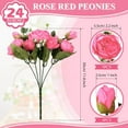 thumbnail image 2 of 24 Bundles Artificial Peonies Flowers Wedding Faux Flowers Silk Peony Bouquet Bulk Bride Fake Florals Arrangements for Table Centerpieces Wedding ​Party Vase Decor (Light Pink), 2 of 5