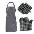 thumbnail image 1 of 5 uds manoplas para horno soportes para ollas con bolsillo y delantal forro de algodón revestimiento de silicona superficie calor, 1 of 8