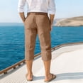 thumbnail image 4 of LWavelet Men's Slim Fit Casual Capri Pants with Belt Loops & Side Pockets for Business Casual Daily Wear Camel S, 4 of 4