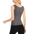 thumbnail image 3 of DuoJiaJ Thermal Shirts For Women With Built In Bra V Neck Tops Sleeveless Vest Lined Underwear Thermal Tank Tops Winter Top Warm Underwear For Women Gray XXXXL, 3 of 4