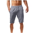 thumbnail image 2 of Mens Linen Shorts Drawstring Waist Breathable Beach Shorts Elastic Waist Summer Shorts Lightweight Solid Color Casual Vacation Lounge Wear, 2 of 6