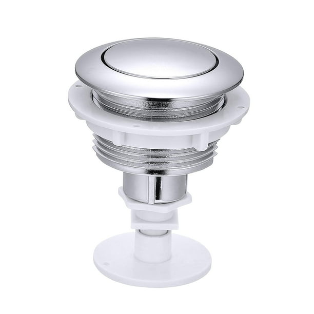 Botón de descarga del tanque del inodoro, botón de descarga simple, suministros para inodoros, reemplazo de lavabo plata